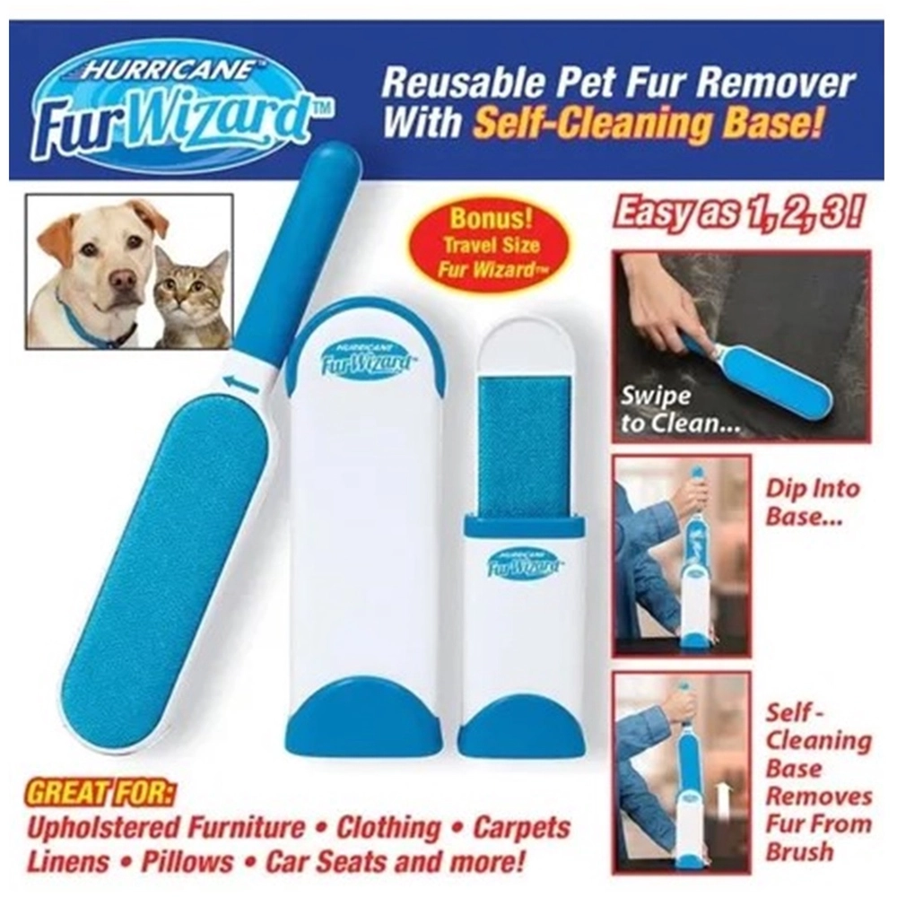 Kit Removedor de Pêlos - Gatos Cachorros Fur Wizard Hurrican