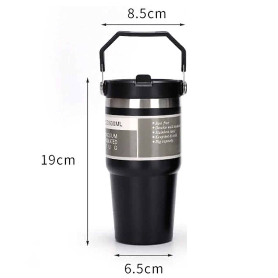 Flip Straw Tumbler Garrafa Térmica 650 ML